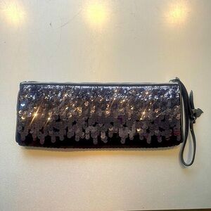 NWT Black Miu Miu Sequin Wrist Clutch